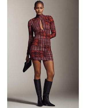 AFRM Mock-Neck Cutout Mini Dress - Multicolour