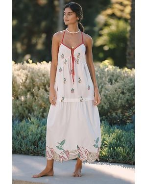 Celandine Eyelet Fruit Embellished Dress - Green
