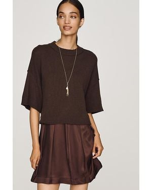 By Anthropologie The Goldie Wool Cashmere Twofer Mini Dress - Brown