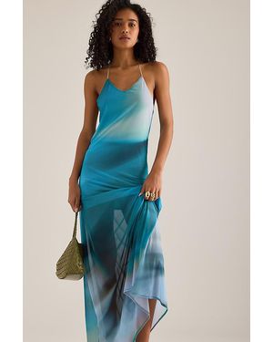 Feners Balita Halter Mesh Maxi Dress - Blue