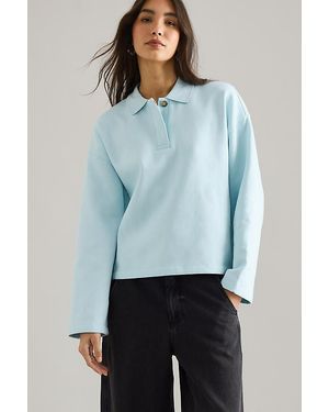 SELECTED Ari Gia Polo Collar Sweatshirt - Blue