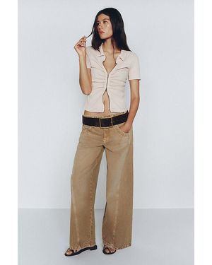 Pilcro Kenny High-Rise Tapered Barrel Jeans - Natural