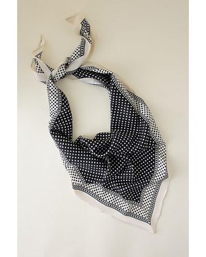 By Anthropologie Polka Dot Triangle Headscarf - Black