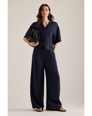SELECTED Lyra Boxy Linen-Blend Shirt - Blue