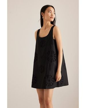 ALIGNE Belle Sleeveless Broderie Mini Dress - Black