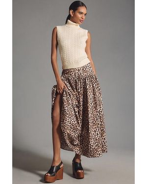Mare Mare X Anthropologie Basque-Waist Maxi Skirt - Brown