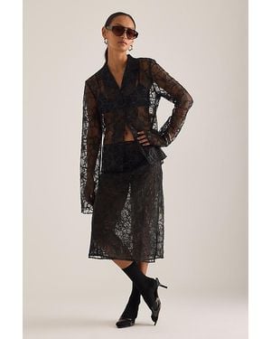 OperaSPORT Alba Lace Midi Skirt - Black