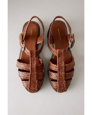 By Anthropologie Woven Fisherman Sandals - Brown