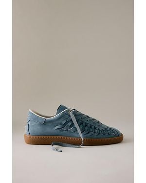 Bronx Bobbie Woven Leather Trainers - Blue