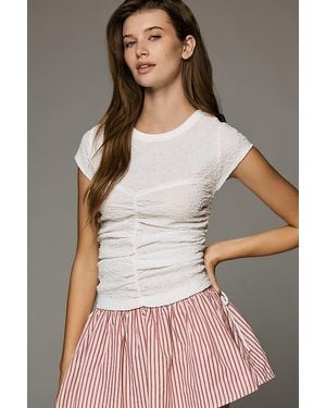 Maeve Ruched Corset T-Shirt - Grey