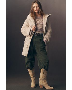Pilcro Wool-Blend Hooded Duffle Coat - Natural