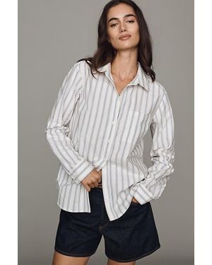 Maeve Kate 100% Cotton Classic Buttondown Shirt - Grey