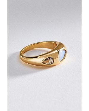 Anthropologie Crystal Triad Ring - Pink