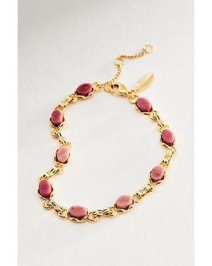 By Anthropologie Colourful Stone Wrap Bracelet - Pink