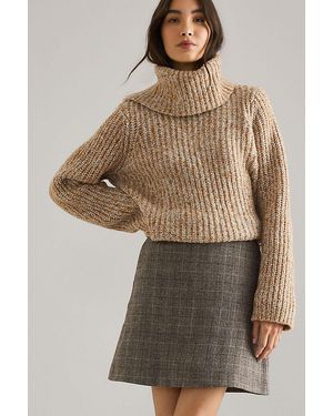 SELECTED Sille Wool Mini Skirt - Brown