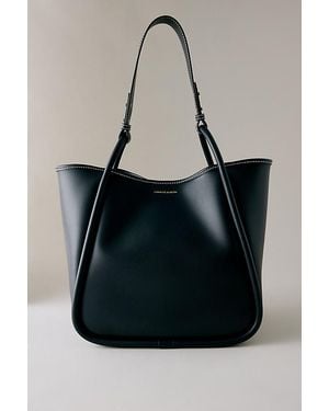 Charles & Keith Tubular Slouchy Tote Bag - Black