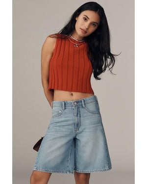 Pilcro The Adi Mid-Rise Relaxed Shorts By - Brown