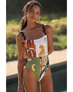 LouLou Avenue Tess Ric Rac One-Piece Swimsuit - Green