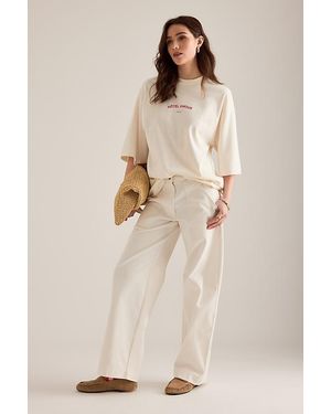 SELECTED Hotel Amour Mid-Rise Wide-Leg Trousers - Natural