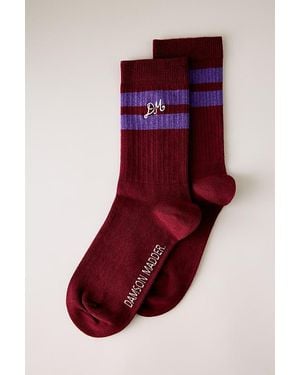 Damson Madder Sporty Calf Socks - Red