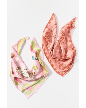 By Anthropologie Nikki Ackerman X Anthropologie Hair Scarves, Set Of 2 - Pink