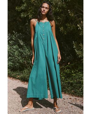 Celandine Button-Front Open-Back Jumpsuit - Green