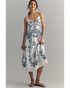 By Anthropologie Cotton Scalloped Midi Dress - White