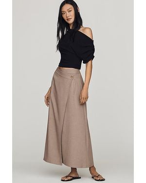 By Anthropologie Crossover Wrap Maxi Skirt - Purple