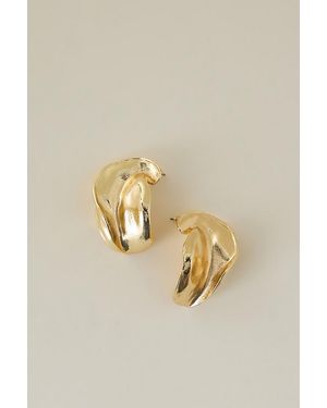 Anthropologie Plated Statement Post Earrings - Metallic