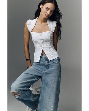 Pilcro Sleeveless Structured Blouse - Grey