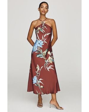 By Anthropologie Halter Slip Midi Dress - White