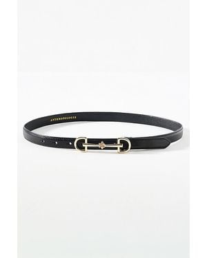 Anthropologie Skinny Horsebit Detail Belt - Black