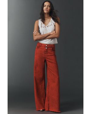 Pilcro Mid-Rise Ultra-Wide-Leg Jeans - Grey