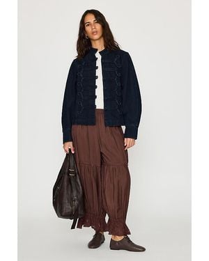 By Anthropologie Denim Military Jacket - Blue