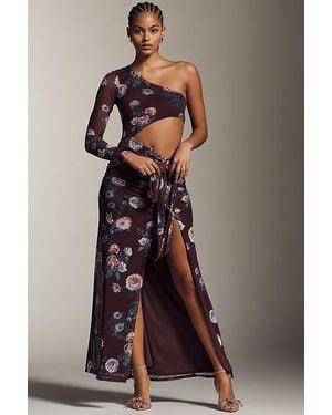 AFRM Shai One-Shoulder Cutout Maxi Dress - Brown