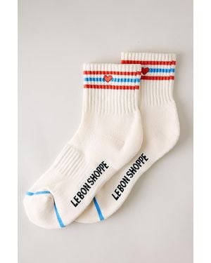 LE BON SHOPPE Heart Stripe Socks - Natural