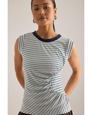 Maeve Stripe Muscle Top - Grey