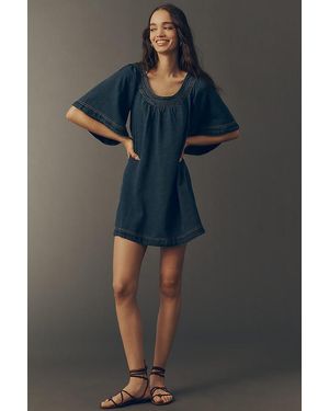 Pilcro Denim Mini Swing Dress - Blue