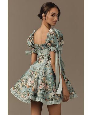 Selkie The Tulum Bow Mini Dress - Green