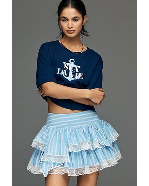 Maeve Love Note Ruffle Skort - Blue
