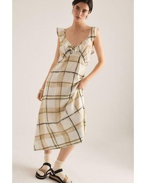 Barbour Gianna Tartan Midi Dress - Natural