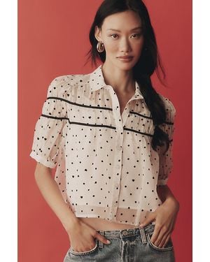 Maeve The Leandra Shirred Yoke Blouse By - Black
