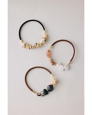 Anthropologie Stone Hair Ties, Set Of 3 - Natural