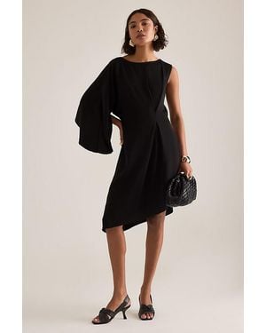 SELECTED Laurina Asymmetric Midi Dress - Black