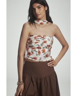 Mare Mare Strapless Scarf Top - Brown