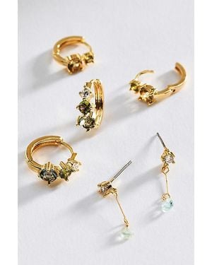By Anthropologie Stacking Earrings, Set Of 3 - Metallic