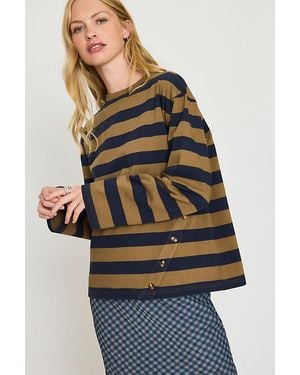 Damson Madder Scottie Button-Detail Top - Blue