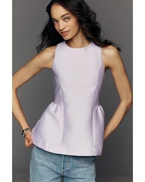 ALIGNE Solstice Satin Peplum Top - Grey