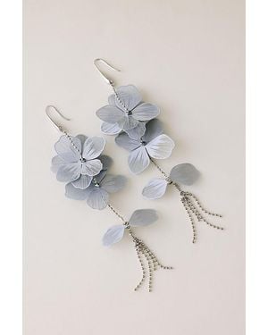 Anthropologie Flower Drop Earrings - Metallic