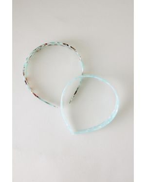 Anthropologie Wide Resin Headbands, Set Of 2 - Blue
